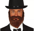 Barba y Bigote Castaña con Goma Elástica
