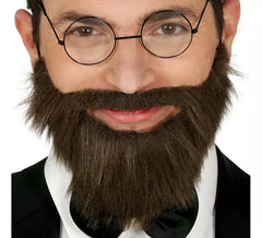 Brown Beard and Mustache with Elastic Band