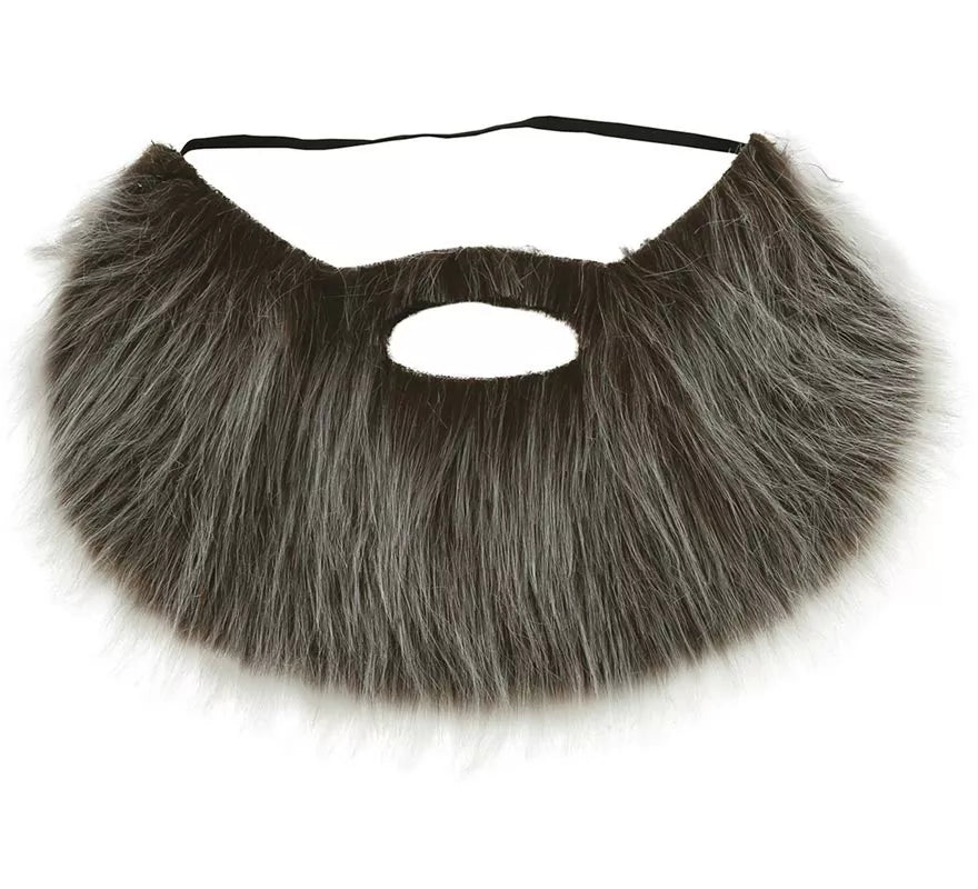 Barba y Bigote Gris con Goma Elástica