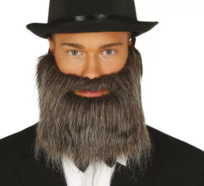 Barba y Bigote Gris con Goma Elástica