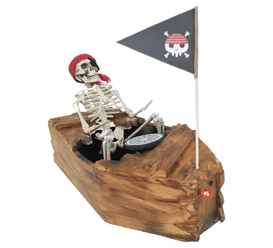 Translation missing: en.Barco Pirata con Esqueleto marrón de 31x39,5x18 cm