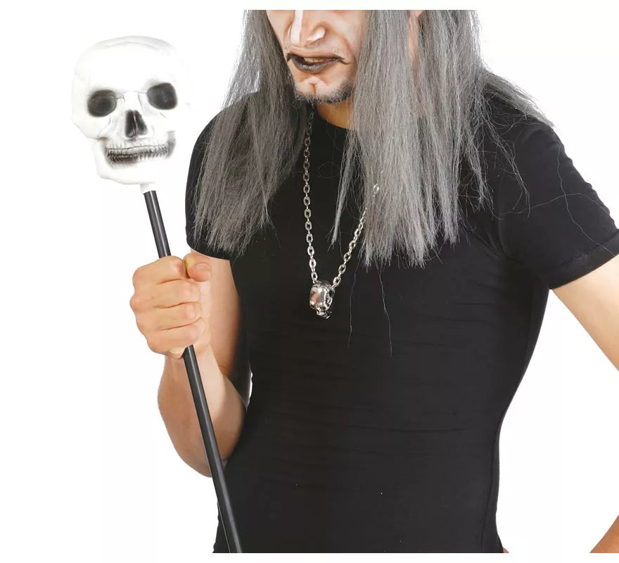 Bastón Calavera de Brujo de 60 cm. para Halloween