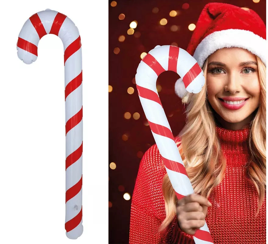 Bastón de Caramelo de Navidad Hinchable de 90 cm