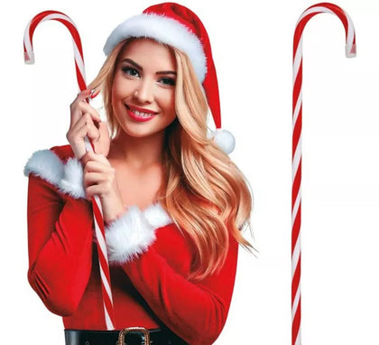 Bastón de Navidad imitación Caramelo de plástico de 70 cm