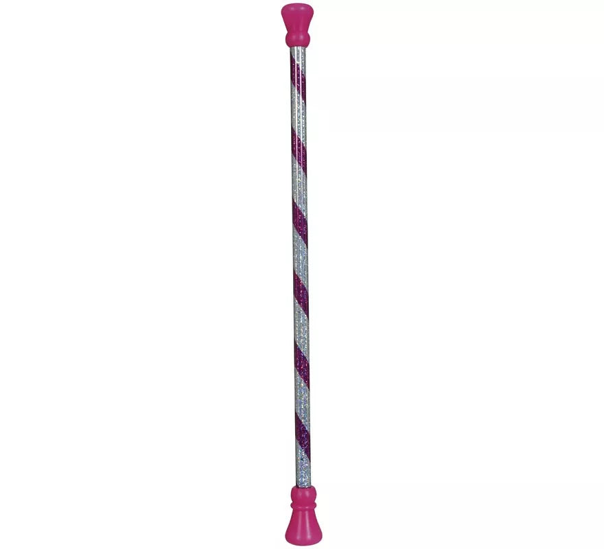Bastón Majorette rosa y blanco de 54 cm