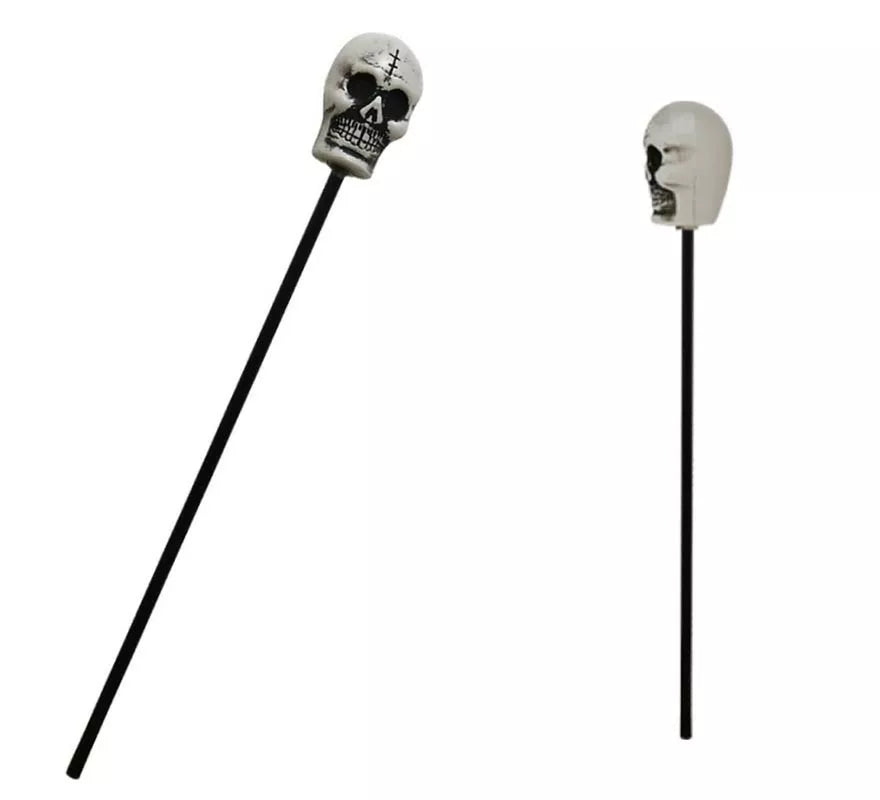 Translation missing: en.Bastón negro de 1,16 mtrs con calavera de 18 cm