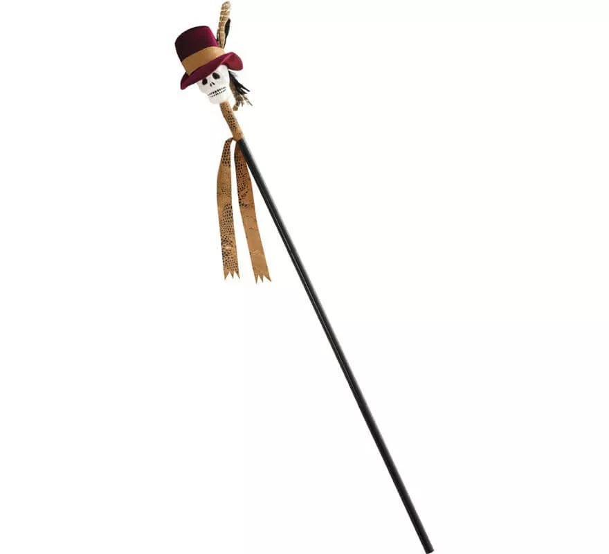 Translation missing: en.Bastón Vudú Negro con calavera 112 cm