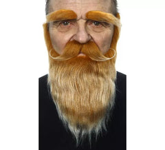 Bigode com barba castanha e sobrancelhas