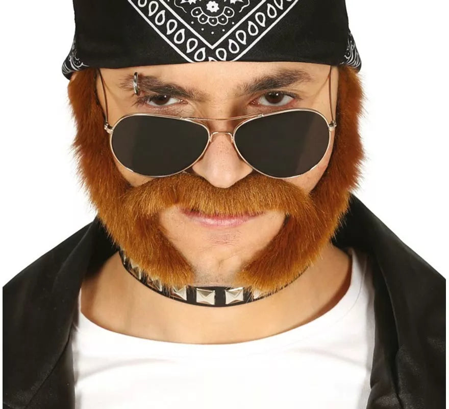 Bigote con Patillas de Rockero