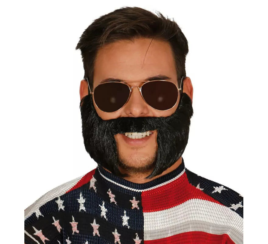 Translation missing: en.Bigote con patillas extra grandes de rockero