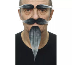 Mustache with Goatee and Gray Eyebrows