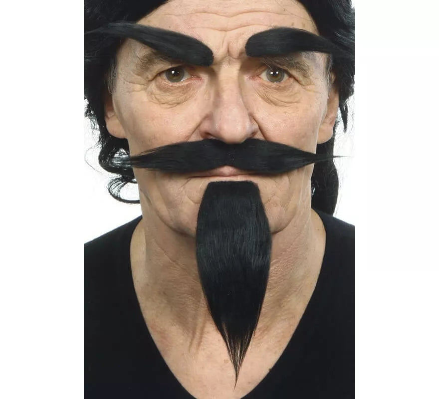 Bigote con Perilla y Cejas negro