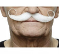 Bigote Francés rizado blanco