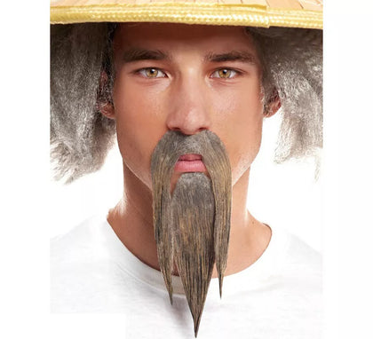 Bigote y Barba Gris Asiático