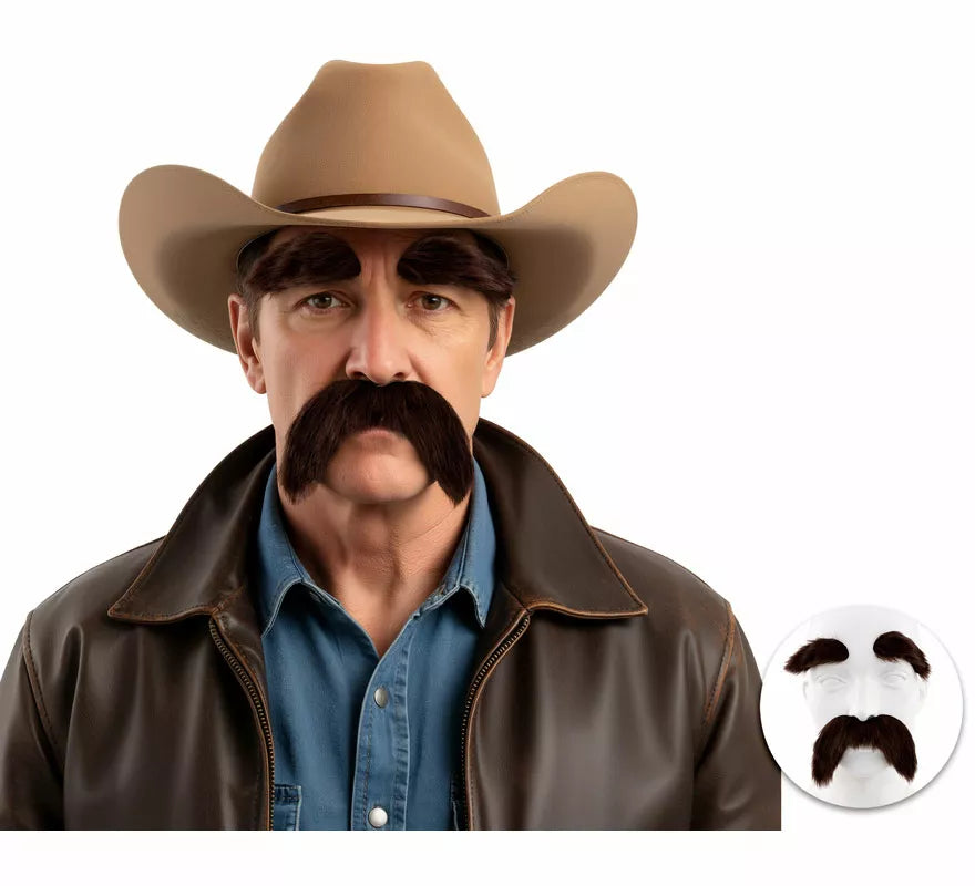 Bigote y Cejas marrón