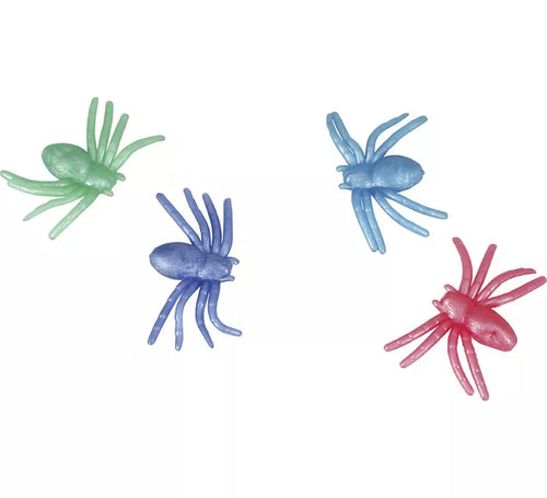 Blíster de 4 Arañas Silicona de 4x7 cm