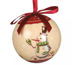 Blister of 6 Snowman Decoration Balls 75 mm