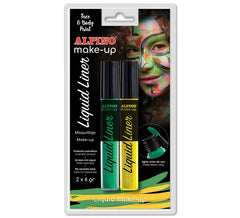 Yellow and Green Liner Liquid Makeup Blister (2 units of 6 grams)