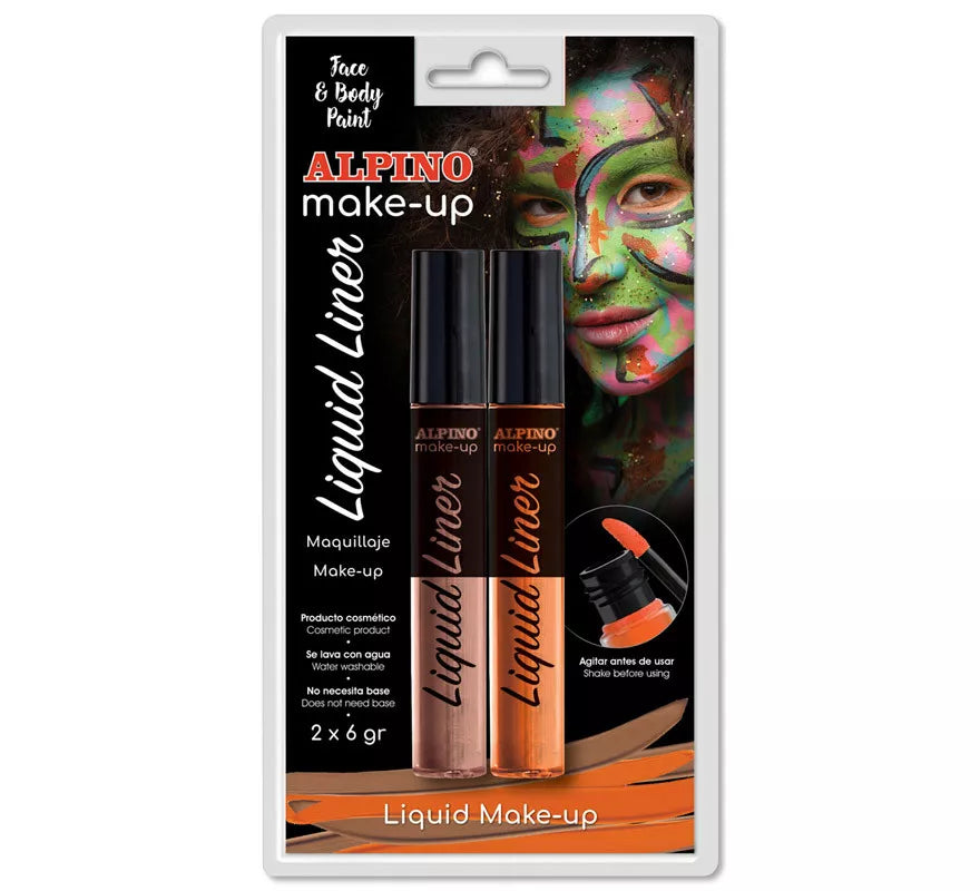 Translation missing: en.Blíster de Maquillaje Líquido Liner Naranja y Marrón (2 unidades de 6 grs)