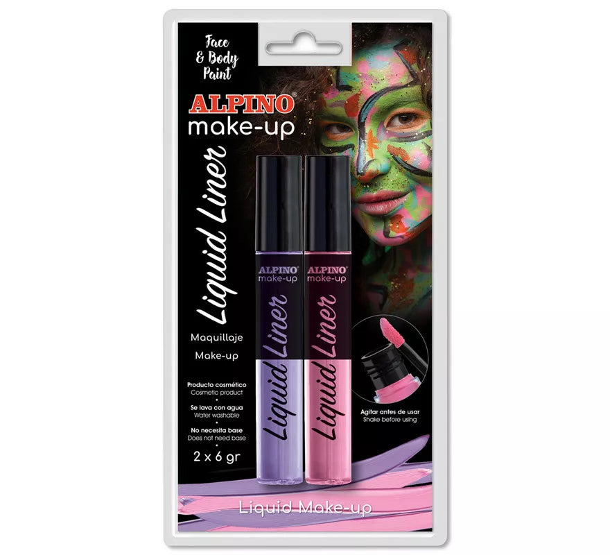 Translation missing: en.Blíster de Maquillaje Líquido Liner Rosa y Lila (2 unidades de 6 grs)