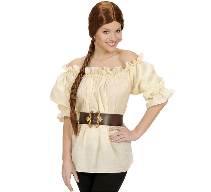Blusa Beige Pirata Medieval para mujer