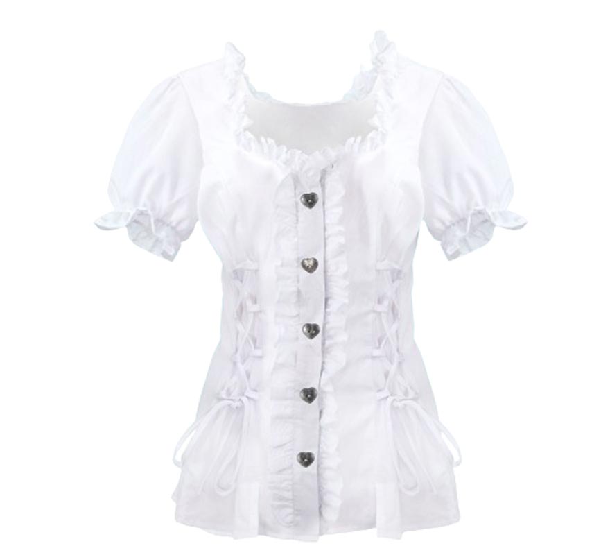 Translation missing: en.Blusa Vaquera o Bávara blanca para mujer
