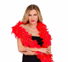 White Feather Boa with golden foam of 1.80 meters