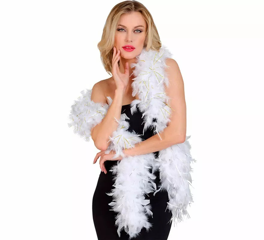 Boa de Plumas con Espuma dorada de 1,80 m y 80 g en varios colores