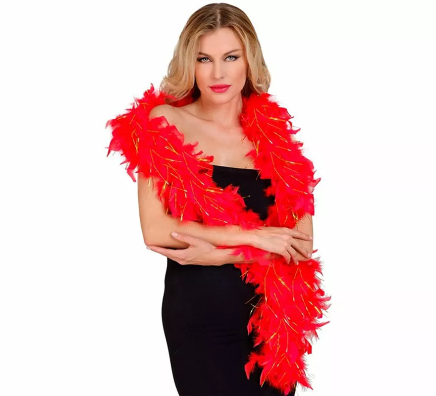 Boa de Plumas con Espuma dorada de 1,80 m y 80 g en varios colores