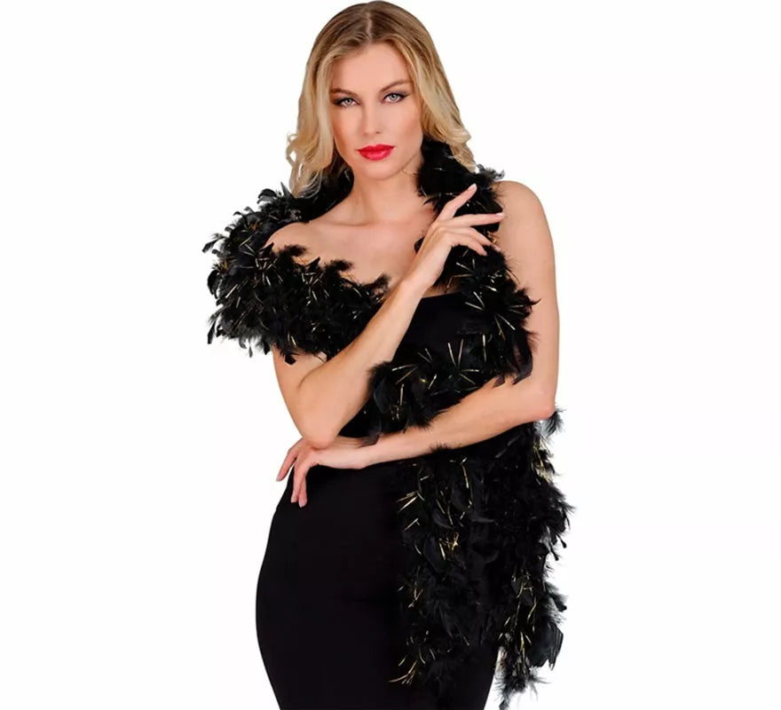 Translation missing: en.Boa de Plumas con Espuma dorada de 1,80 m y 80 g en varios colores