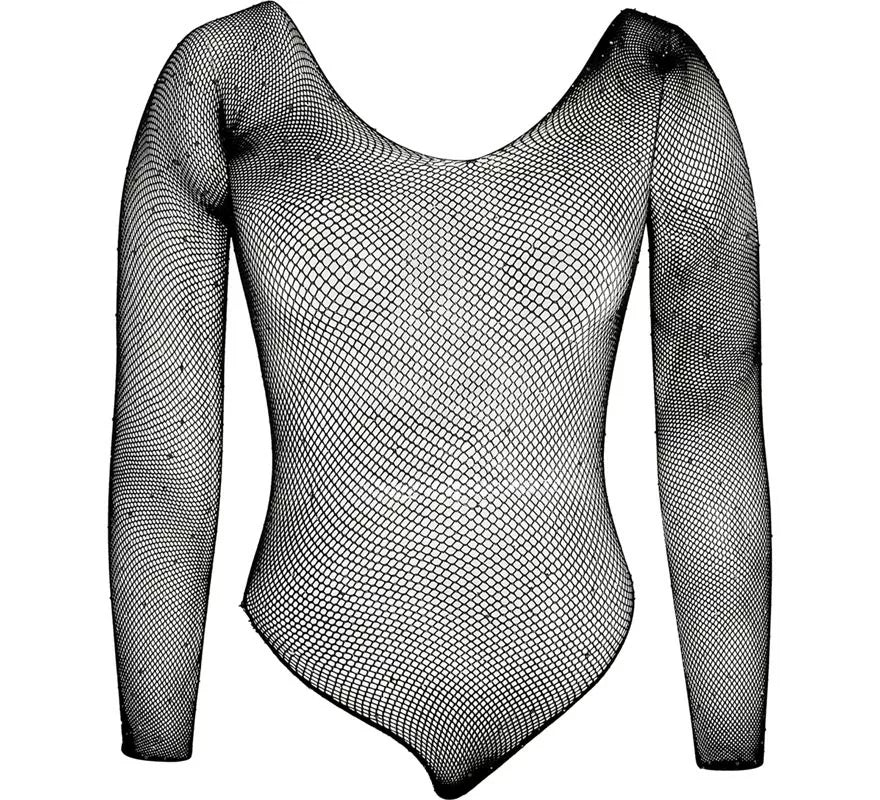Body negro con Pedrería para mujer