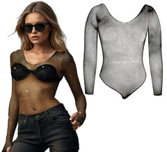 bodysuit with rhinestones for women