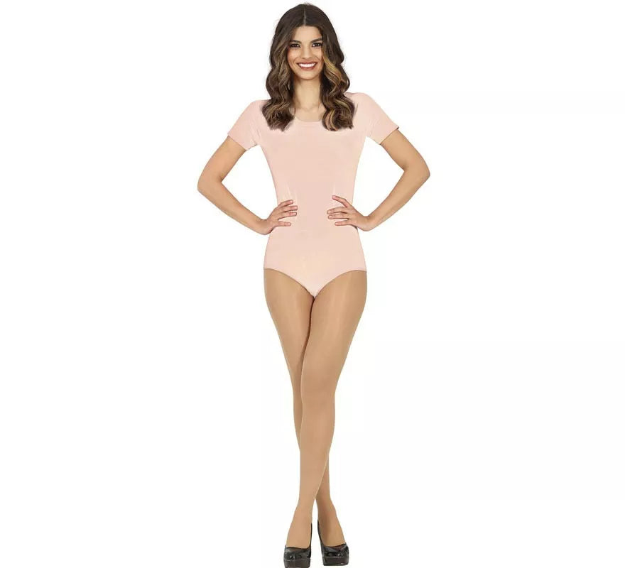 Body o Maillot Beige manga corta para mujer