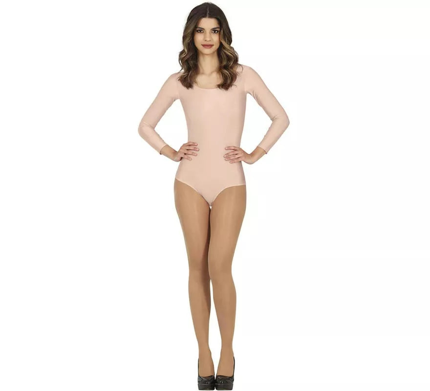 Translation missing: en.Body o Maillot Beige manga larga para mujer