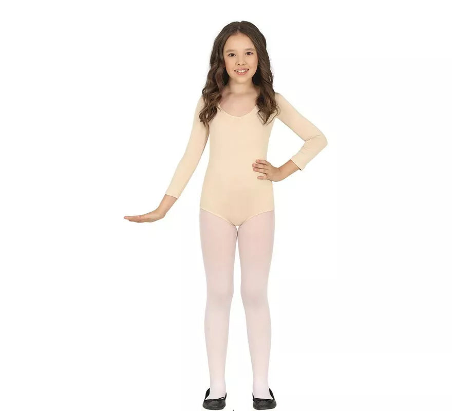 Body o Maillot Beige manga larga para niños