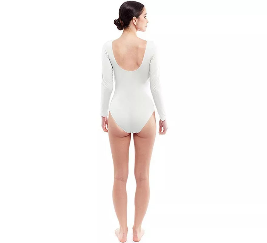 Body o Maillot blanco manga larga para mujer