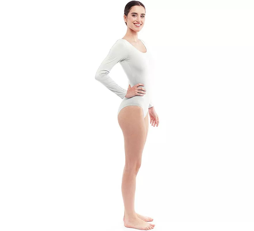 Body o Maillot blanco manga larga para mujer