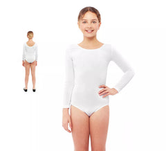 White long sleeve bodysuit or jersey for girl