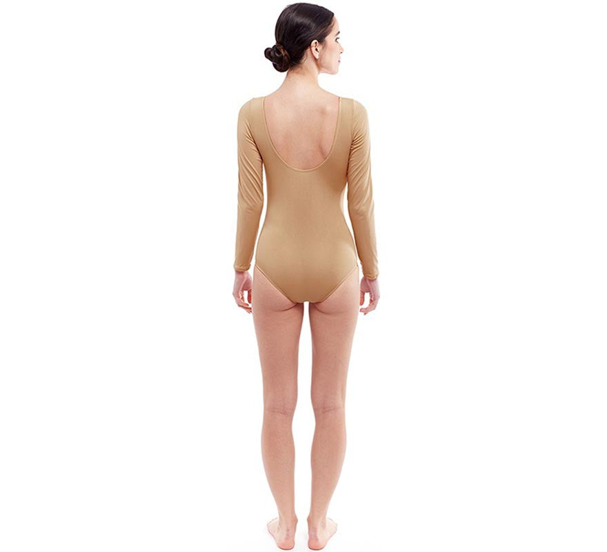 Translation missing: en.Body o Maillot beige manga larga para mujer