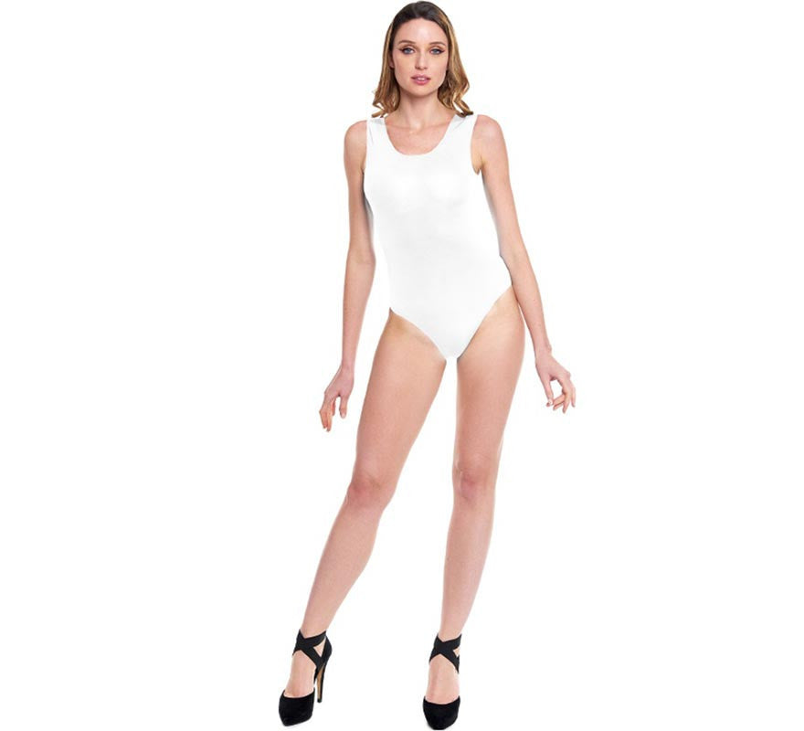 Body o Maillot con tirante ancho blanco para mujer