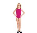 Body o Maillot con tirante ancho fucsia para niña