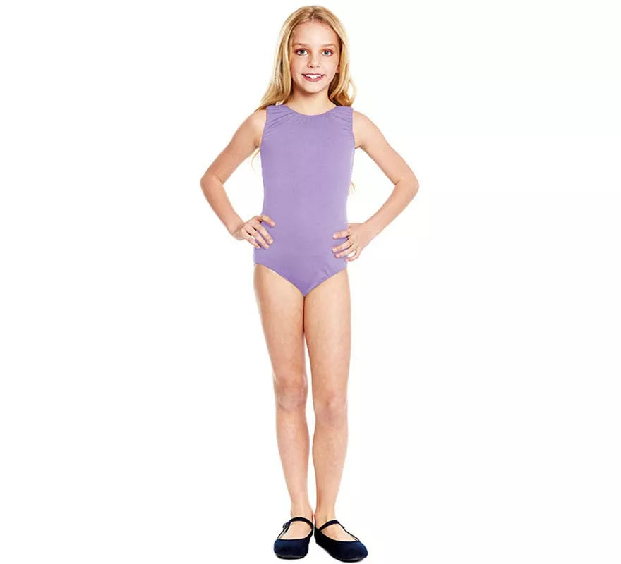 Translation missing: en.Body o Maillot con tirante ancho lila para niña