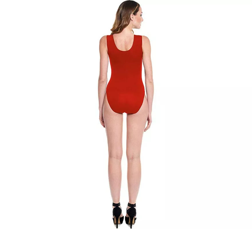 Translation missing: en.Body o Maillot con tirante ancho rojo para mujer