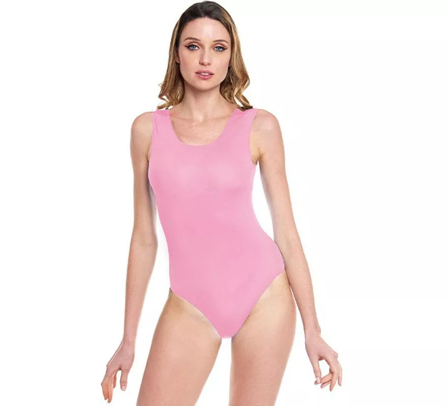 Body o Maillot con tirante ancho rosa para mujer