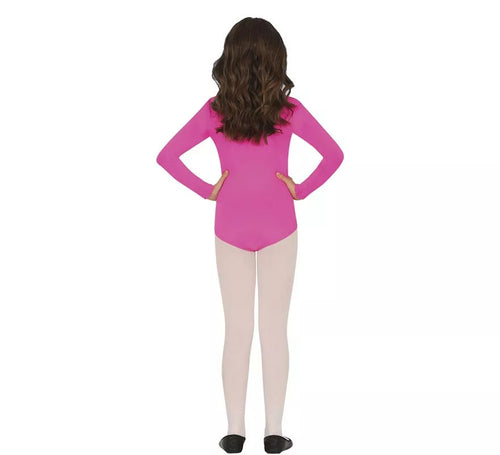 Body o Maillot Fucsia manga larga para niños