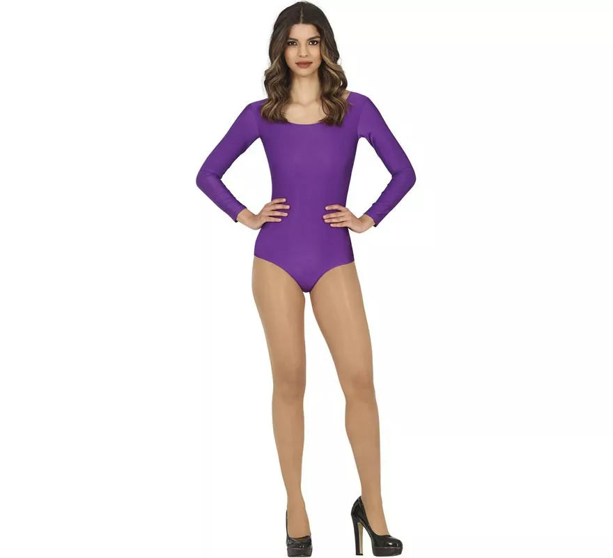 Translation missing: en.Body o Maillot Lila manga larga para mujer