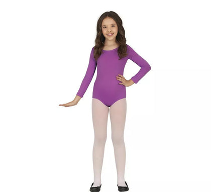Body o Maillot Lila manga larga para niños