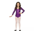 Body o Maillot Lila Metalizado manga larga para niños
