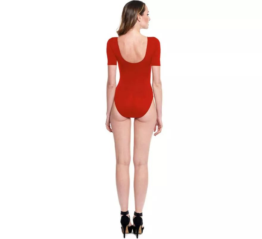 Translation missing: en.Body o Maillot manga corta rojo para mujer
