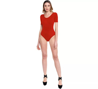 Body o Maillot manga corta rojo para mujer